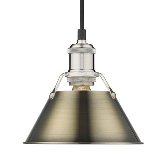 Yep by Golden Lighting Orwell 1-light 8in Pendant in Pewter and Aged Brass shade (36|3306-S PW-AB)