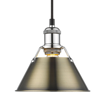 Yep by Golden Lighting Orwell 1-light 8in Pendant in Chrome and Aged Brass shade (36|3306-S CH-AB)
