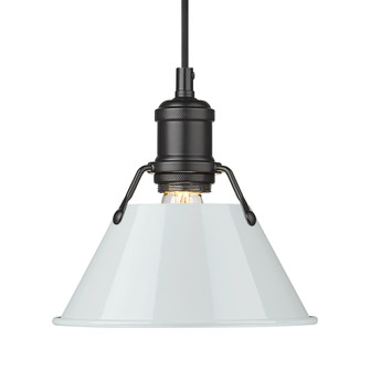 Yep by Golden Lighting Orwell 1-light 8in Pendant in Matte Black and Dusky Blue shade (36|3306-S BLK-DB)