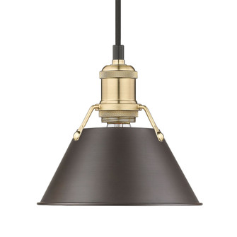 Yep by Golden Lighting Orwell 1-Light 8in Pendant in Brushed Champagne Brass & Rubbed Bronze shade (36|3306-S BCB-RBZ)
