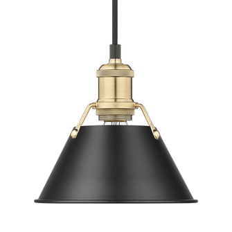 Yep by Golden Lighting Orwell 1-light 8in Pendant in Brushed Champagne Brass and Matte Black shade (36|3306-S BCB-BLK)