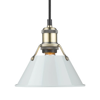 Yep by Golden Lighting Orwell 1-light 8in Pendant in Aged Brass and Dusky Blue shade (36|3306-S AB-DB)