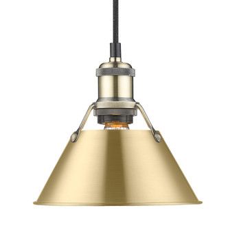 Yep by Golden Lighting Orwell 1-light 8in Pendant in Aged Brass and Brushed Champagne Brass shade (36|3306-S AB-BCB)