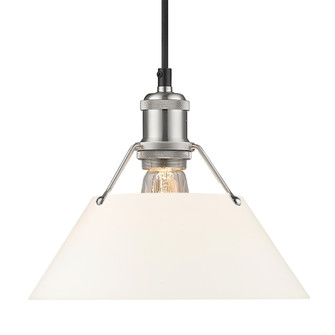 Yep by Golden Lighting Orwell 1-light 10in Pendant in Pewter and Opal Glass (36|3306-M PW-OP)