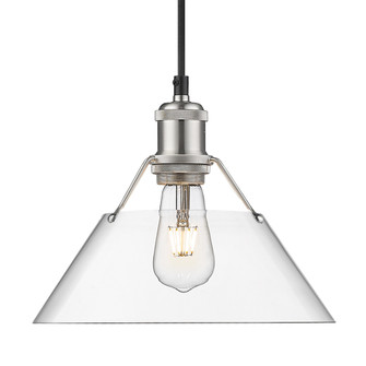 Yep by Golden Lighting Orwell 1-light 10in Pendant in Pewter and Clear Glass (36|3306-M PW-CLR)