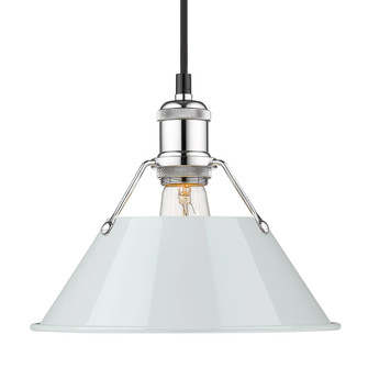 Yep by Golden Lighting Orwell 1-light 10in Pendant in Chrome and Dusky Blue shade (36|3306-M CH-DB)