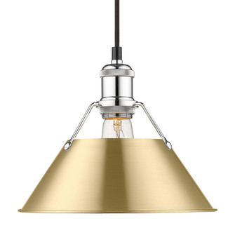 Yep by Golden Lighting Orwell 1-light 10in Pendant in Chrome and Brushed Champagne Brass shade (36|3306-M CH-BCB)