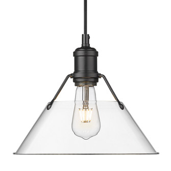Yep by Golden Lighting Orwell 1-light 10in Pendant in Matte Black and Clear Glass (36|3306-M BLK-CLR)