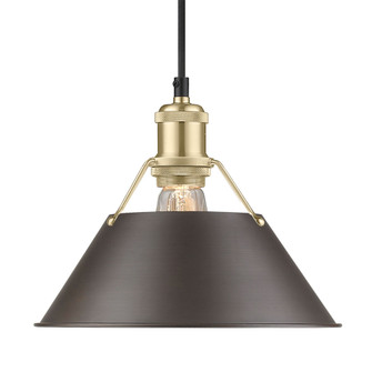 Yep by Golden Lighting Orwell 1-Light 10in Pendant in Brushed Champagne Brass & Rubbed Bronze shade (36|3306-M BCB-RBZ)