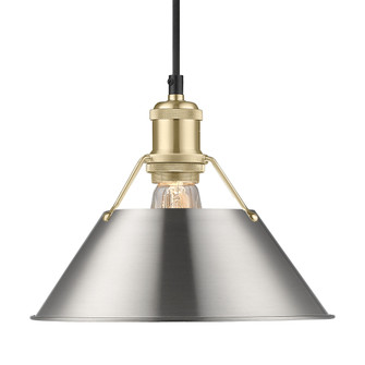 Yep by Golden Lighting Orwell 1-light 10in Pendant in Brushed Champagne Brass and Pewter shade (36|3306-M BCB-PW)