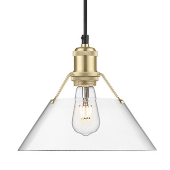 Yep by Golden Lighting Orwell 1-light 10in Pendant in Brushed Champagne Brass and Clear Glass (36|3306-M BCB-CLR)