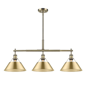 Orwell AB 3 Light Linear Pendant in Aged Brass with Brushed Champagne Bronze shades (36|3306-LP AB-BCB)