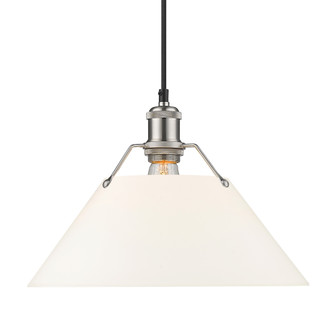Yep by Golden Lighting Orwell 1-light 14in Pendant in Pewter and Opal Glass (36|3306-L PW-OP)