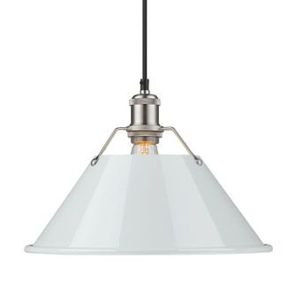 Yep by Golden Lighting Orwell 1-light 14in Pendant in Pewter and Dusky Blue shade (36|3306-L PW-DB)