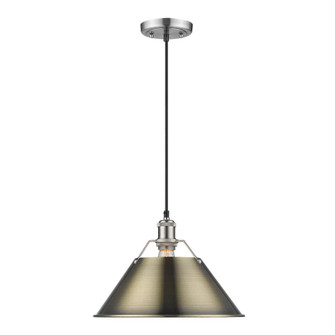 Orwell PW Large Pendant - 14'' in Pewter with Aged Brass shade (36|3306-L PW-AB)