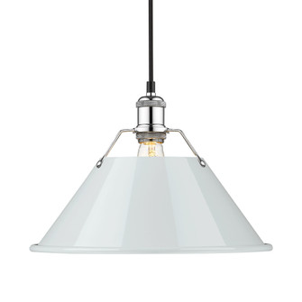 Yep by Golden Lighting Orwell 1-light 14in Pendant in Chrome and Dusky Blue shade (36|3306-L CH-DB)