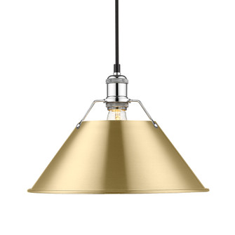Yep by Golden Lighting Orwell 1-light 14in Pendant in Chrome and Brushed Champagne Brass shade (36|3306-L CH-BCB)