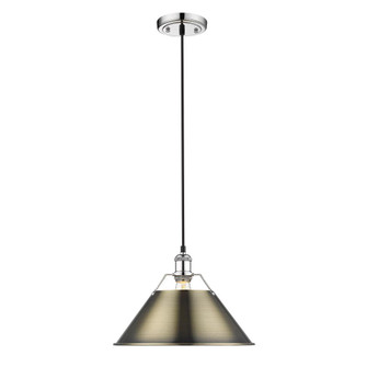 Orwell CH Large Pendant - 14'' in Chrome with Aged Brass shade (36|3306-L CH-AB)