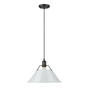 Orwell BLK Large Pendant - 14 in Matte Black with Dusky Blue shade (36|3306-L BLK-DB)