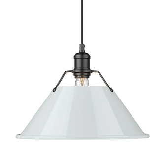 Yep by Golden Lighting Orwell 1-light 14in Pendant in Matte Black and Dusky Blue shade (36|3306-L BLK-DB)
