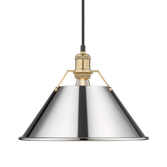 Yep by Golden Lighting Orwell 1-light 14in Pendant in Brushed Champagne Brass and Chrome shade (36|3306-L BCB-CH)