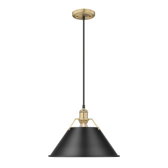 Orwell BCB Large Pendant - 14'' in Brushed Champagne Bronze with Matte Black shade (36|3306-L BCB-BLK)