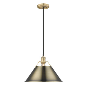Orwell BCB Large Pendant - 14'' in Brushed Champagne Bronze with Aged Brass shade (36|3306-L BCB-AB)