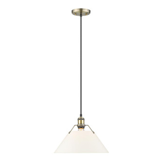 Orwell AB Large Pendant - 14 in Aged Brass with Opal Glass (36|3306-L AB-OP)