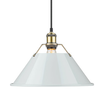 Yep by Golden Lighting Orwell 1-light 14in Pendant in Aged Brass and Dusky Blue shade (36|3306-L AB-DB)