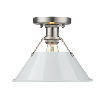 Orwell PW Flush Mount in Pewter with Dusky Blue shade (36|3306-FM PW-DB)