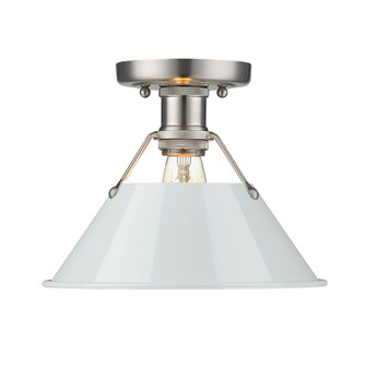 Yep by Golden Lighting Orwell 1-light Flush Mount in Pewter and Dusky Blue shade (36|3306-FM PW-DB)
