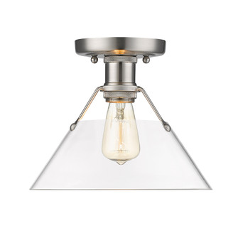 Yep by Golden Lighting Orwell 1-light Flush Mount in Pewter and Clear Glass (36|3306-FM PW-CLR)