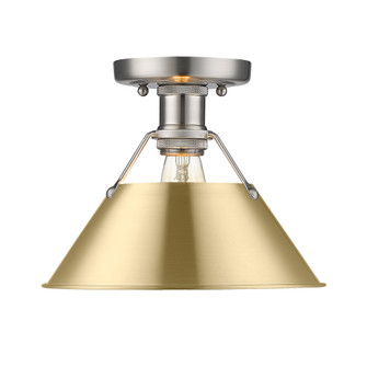 Yep by Golden Lighting Orwell 1-light Flush Mount in Pewter and Brushed Champagne Brass shade (36|3306-FM PW-BCB)