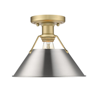 Yep by Golden Lighting Orwell 1-light Flush Mount in Brushed Champagne Brass and Pewter shade (36|3306-FM BCB-PW)