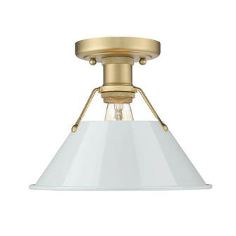 Yep by Golden Lighting Orwell 1-light Flush Mount in Brushed Champagne Brass and Dusky Blue shade (36|3306-FM BCB-DB)