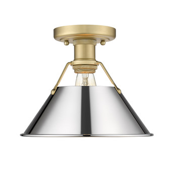 Yep by Golden Lighting Orwell 1-light Flush Mount in Brushed Champagne Brass and Chrome shade (36|3306-FM BCB-CH)