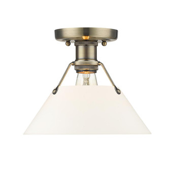 Orwell AB Flush Mount in Aged Brass with Opal Glass (36|3306-FM AB-OP)