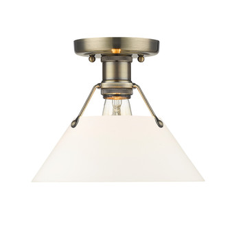 Yep by Golden Lighting Orwell 1-light Flush Mount in Aged Brass and Opal Glass (36|3306-FM AB-OP)
