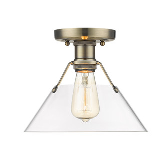 Yep by Golden Lighting Orwell 1-light Flush Mount in Aged Brass and Clear Glass (36|3306-FM AB-CLR)