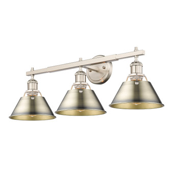 Yep by Golden Lighting Orwell 3-light Vanity in Pewter and Aged Brass shade (36|3306-BA3 PW-AB)
