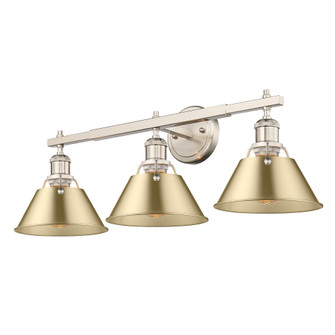 Yep by Golden Lighting Orwell 3-light Vanity in Pewter and Brushed Champagne Brass shade (36|3306-BA3 PW-BCB)