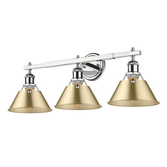 Yep by Golden Lighting Orwell 3-light Vanity in Chrome and Brushed Champagne Brass shade (36|3306-BA3 CH-BCB)