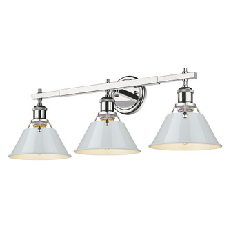 Yep by Golden Lighting Orwell 3-light Vanity in Chrome and Dusky Blue shade (36|3306-BA3 CH-DB)