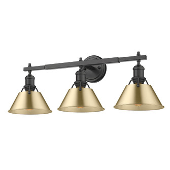 Yep by Golden Lighting Orwell 3-light Vanity in Matte Black and Brushed Champagne Brass shade (36|3306-BA3 BLK-BCB)