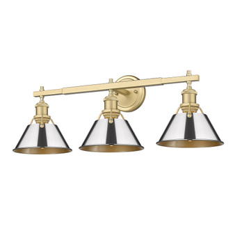 Yep by Golden Lighting Orwell 3-light Vanity in Brushed Champagne Brass and Chrome shade (36|3306-BA3 BCB-CH)
