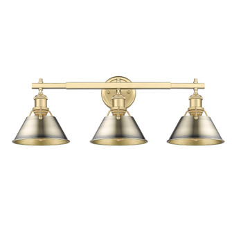 Orwell BCB 3 Light Bath Vanity in Brushed Champagne Bronze with Aged Brass shades (36|3306-BA3 BCB-AB)
