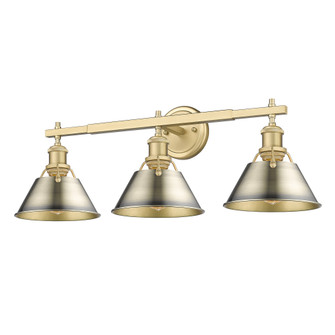 Yep by Golden Lighting Orwell 3-light Vanity in Brushed Champagne Brass and Aged Brass shade (36|3306-BA3 BCB-AB)