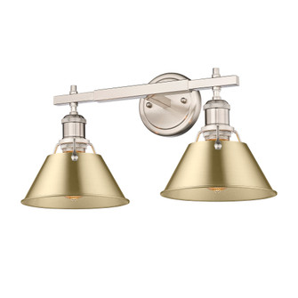 Yep by Golden Lighting Orwell 2-light Vanity in Pewter and Brushed Champagne Brass shade (36|3306-BA2 PW-BCB)
