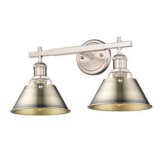 Yep by Golden Lighting Orwell 2-light Vanity in Pewter and Aged Brass shade (36|3306-BA2 PW-AB)