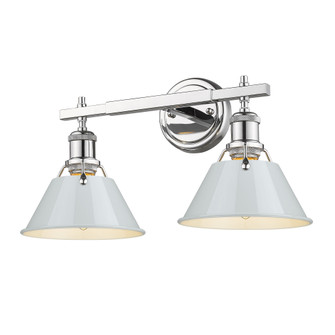 Yep by Golden Lighting Orwell 2-light Vanity in Chrome and Dusky Blue shade (36|3306-BA2 CH-DB)